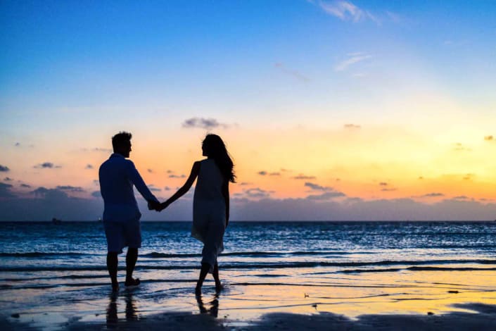 a couple spending time on the beach